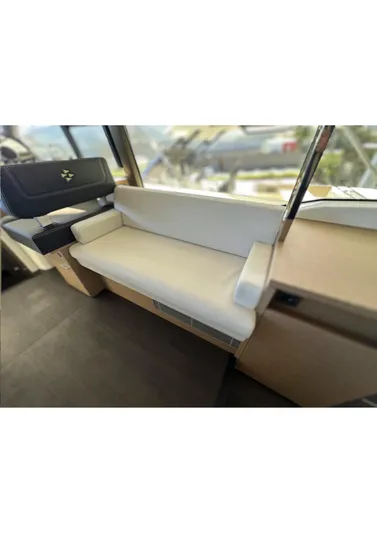 420 Fly Yacht Photos Pics 2024 Prestige 420 Fly yacht interior with sleek white seating and modern design.