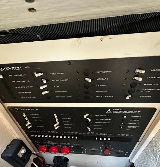  Yacht Photos Pics Electrical control panel on a 2005 Tiara Yachts 3200 Open boat.