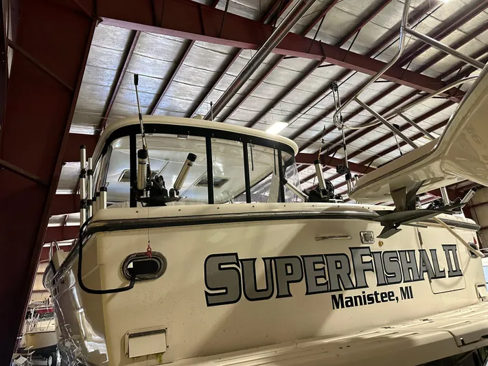Superfishal II Yacht Photos Pics 1999 Tiara Yachts 4100 Open boat named "Super Fishal II" in storage, Manistee, MI.