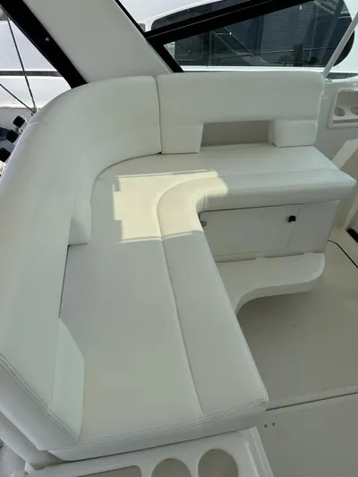 Superfishal II Yacht Photos Pics White seating area on a 1999 Tiara Yachts 4100 Open boat.