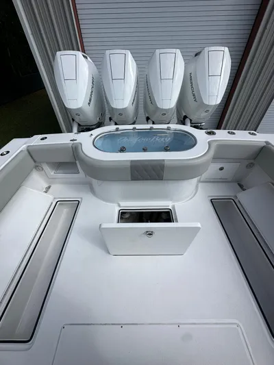  Yacht Photos Pics 2024 Onslow Bay 41 boat with four Mercury engines and spacious deck layout.