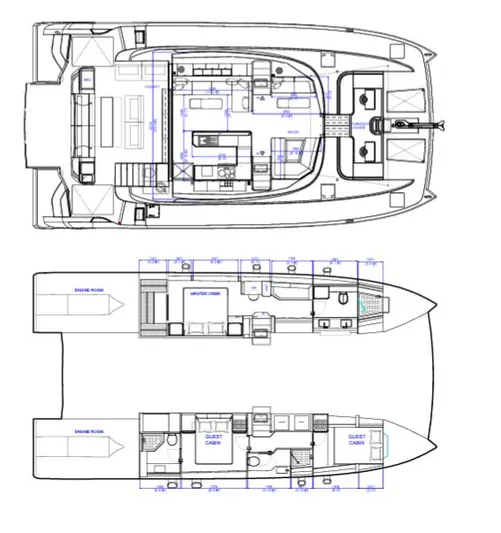 Bikini Sunset Yacht Photos Pics Granocean 57 yacht floor plan, 2023 model.