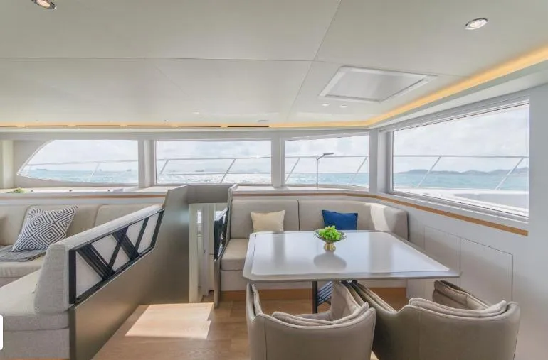 Bikini Sunset Yacht Photos Pics Interior of Granocean 57 yacht, modern and luxurious, 2023 model.
