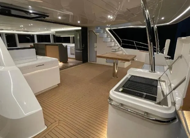 Bikini Sunset Yacht Photos Pics Luxurious interior of a 2023 Granocean 57 yacht.