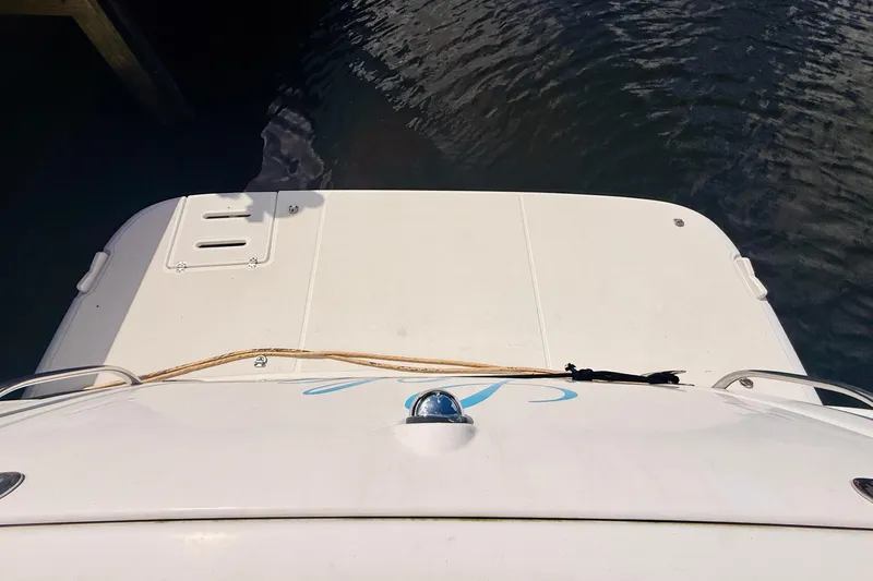 Lola Yacht Photos Pics 2005 Tiara Yachts 3600 Sovran boat stern view at dock.