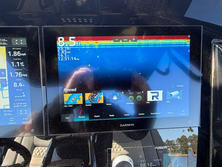  Yacht Photos Pics Garmin display on Scout 260 LXF boat, 2025 model.