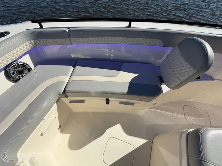  Yacht Photos Pics Luxurious seating area on the 2025 Scout 260 LXF boat.