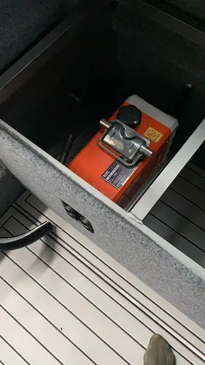  Yacht Photos Pics 2022 Custom Aluminum Fishing boat with an orange engine compartment.