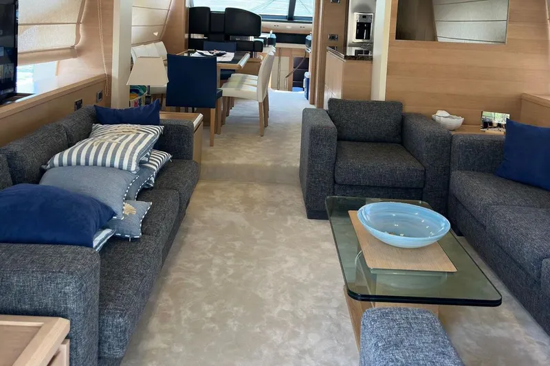  Yacht Photos Pics Luxurious interior of a 2012 Azimut 78 yacht with modern furnishings and elegant decor.