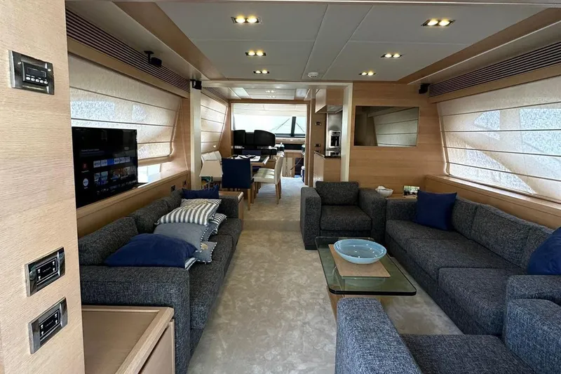  Yacht Photos Pics Luxurious interior of a 2012 Azimut 78 yacht with modern furnishings and elegant decor.