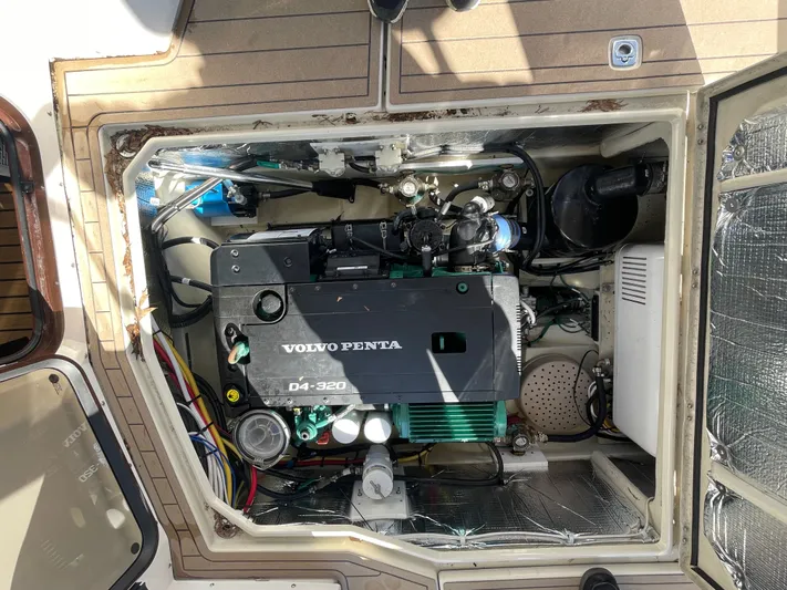 Shutter Speed II Yacht Photos Pics Engine compartment of 2022 Ranger Tugs R-31 CB with Volvo Penta D4-320.