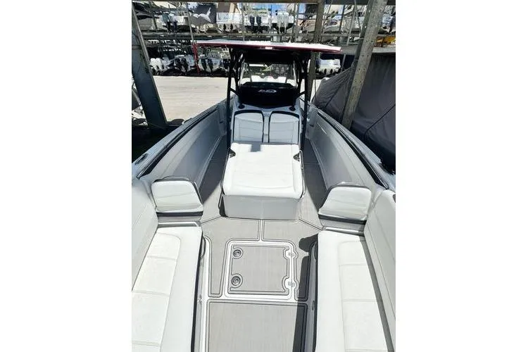 No Name Yacht Photos Pics 2019 Nor-Teck 390 Sport Center Console boat interior with spacious seating and sleek design.