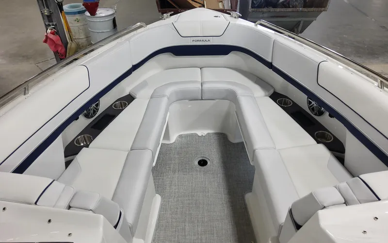  Yacht Photos Pics 2026 Formula 290 Bowrider interior with spacious seating and modern design.