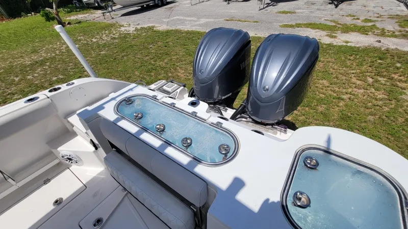  Yacht Photos Pics 2024 Sea Fox 288 Commander boat with dual Yamaha engines and live wells.