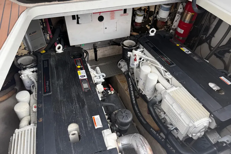  Yacht Photos Pics Engine compartment of a 2009 Formula 40 Performance Cruiser with twin Volvo Penta engines.