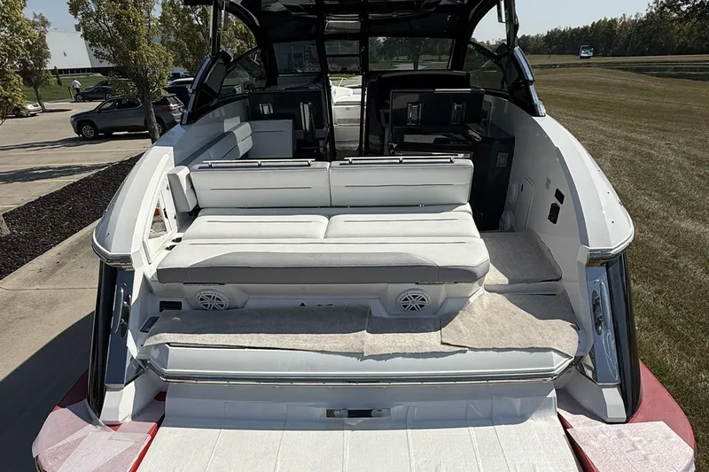  Yacht Photos Pics 2019 Cobalt A36 boat with spacious seating and modern design.