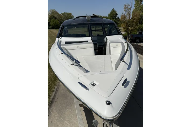  Yacht Photos Pics 2019 Cobalt A36 boat with sleek white design and spacious seating.