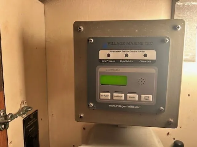 Day Light Yacht Photos Pics Village Marine Tec watermaker control panel on 1968 Hatteras 58 CPMY yacht.
