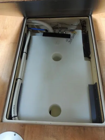  Yacht Photos Pics Storage compartment of a 2016 Sea Ray 350 Sundancer boat.