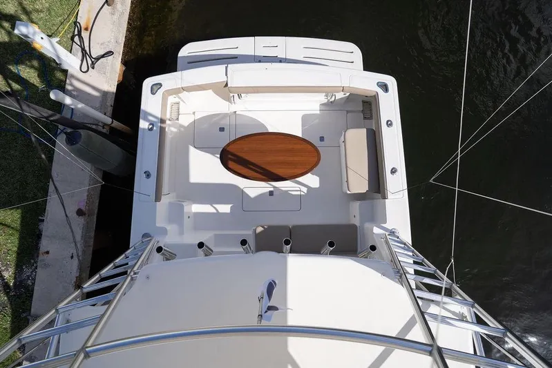  Yacht Photos Pics 2005 Tiara Yachts 4200 Open, aerial view of deck with seating and table.