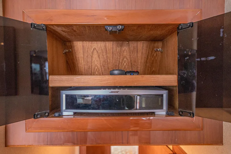 Manana Yacht Photos Pics Cabinet with Bose audio system inside 2007 Egg Harbor 43 SportYacht.