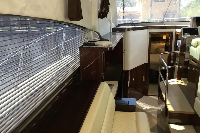 Keep Paddlin Yacht Photos Pics Luxurious interior of 2019 Galeon 430 HTC yacht with elegant seating and modern design.