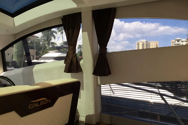 Keep Paddlin Yacht Photos Pics Interior view of 2019 Galeon 430 HTC yacht with scenic window view.