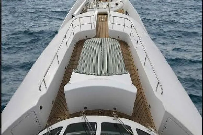 Unforgettable Yacht Photos Pics Luxurious 2003 Royal Denship M.Y. yacht deck with ocean view.