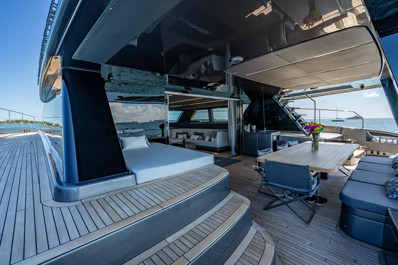 Skip The Wait - Trade Ins Considered Yacht Photos Pics Luxurious Sunreef 60 Power yacht deck, featuring elegant seating and ocean views, 2026 model.