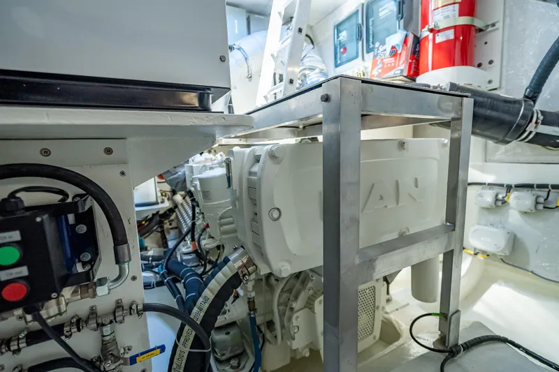 Skip The Wait - Trade Ins Considered Yacht Photos Pics Engine room of 2026 Sunreef 60 Power yacht, featuring advanced machinery and equipment.