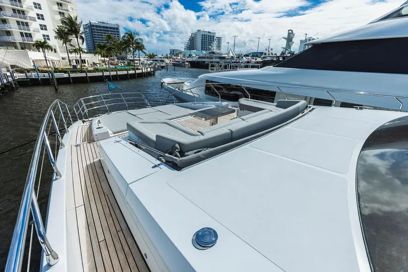 Majestic Moments Yacht Photos Pics Luxurious 2019 Azimut Grande 27 METRI yacht with spacious deck and modern seating.