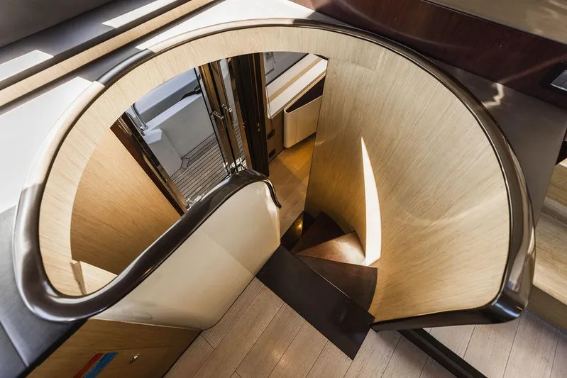 Majestic Moments Yacht Photos Pics Luxurious interior staircase of 2019 Azimut Grande 27 METRI yacht.