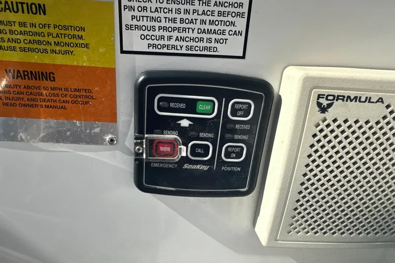  Yacht Photos Pics Control panel and warning labels on a 2007 Formula 400 Super Sport boat.