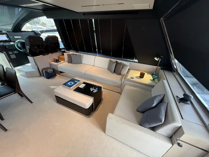  Yacht Photos Pics Luxurious interior of 2022 Riva 76' Perseo Super yacht with modern seating and decor.