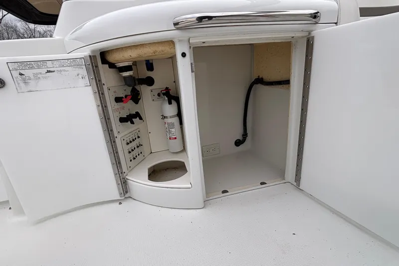  Yacht Photos Pics Open storage compartment on 2005 Formula 31 Performance Cruiser boat.