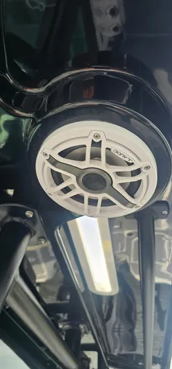  Yacht Photos Pics Speaker on 2023 Caymas 28 HB Twin boat, featuring sleek design and modern audio system.