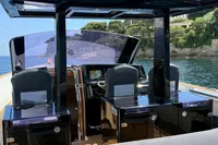 2020 Fjord 40 Open boat interior with sleek design and modern controls.