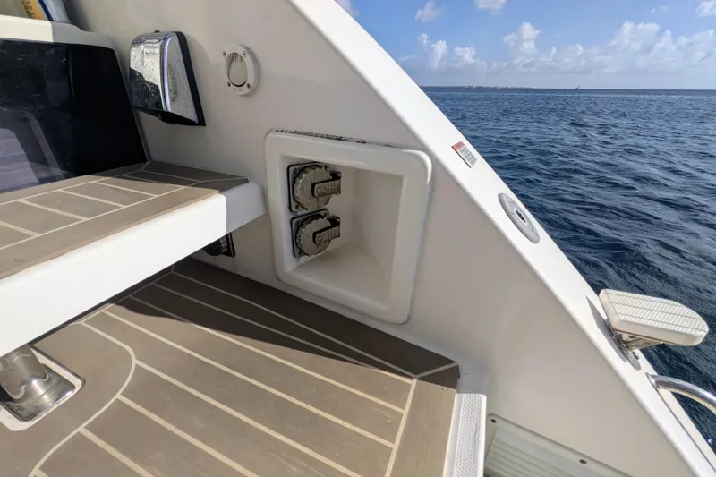 Momentum 42 Yacht Photos Pics Leopard 42 yacht deck detail with ocean view, 2023 model.