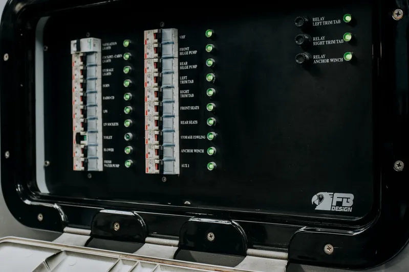 F11 Yacht Photos Pics Control panel of 2008 FB Design Fabio Buzzi FB 38/19 S boat.