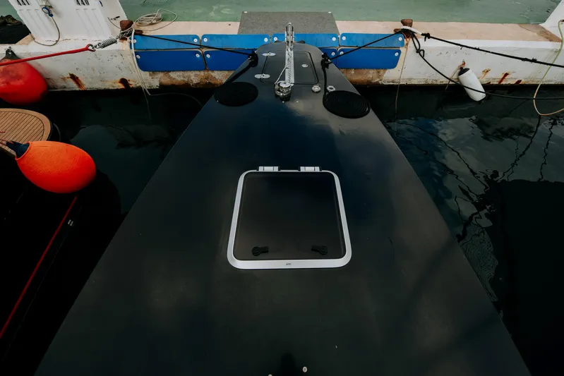 F11 Yacht Photos Pics FB Design Fabio Buzzi FB 38/19 S boat docked, 2008 model, top view.