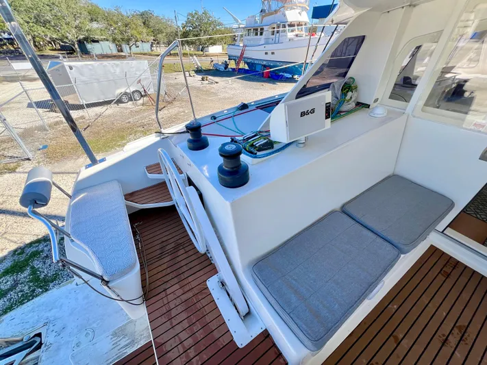 Windsurfer Yacht Photos Pics Custom Max Cruise 44SC 2022 yacht cockpit with seating and navigation equipment.