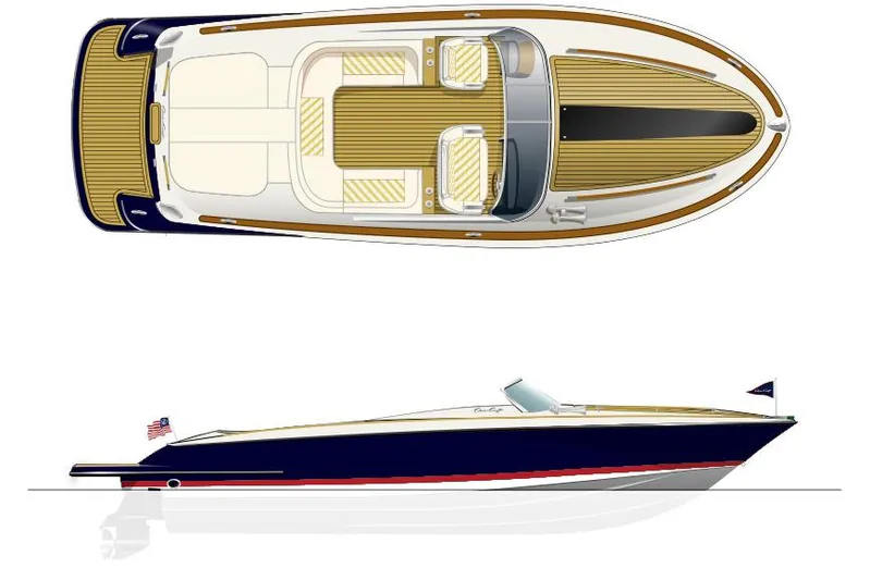  Yacht Photos Pics Manufacturer Provided Image: 2015 Chris-Craft Corsair 32 boat, top and side view, luxury design.