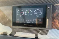 Volvo Penta display on 2020 Pardo Yachts 43 dashboard, showing engine metrics.