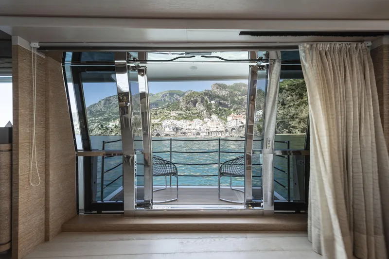  Yacht Photos Pics Luxurious yacht interior with ocean view, Custom Line Navetta 33 Crescendo, 2013 model.