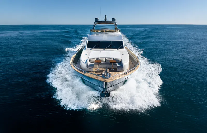 Mad Day Yacht Photos Pics Luxury Canados 888 Evolution yacht cruising on open sea, 2018 model.