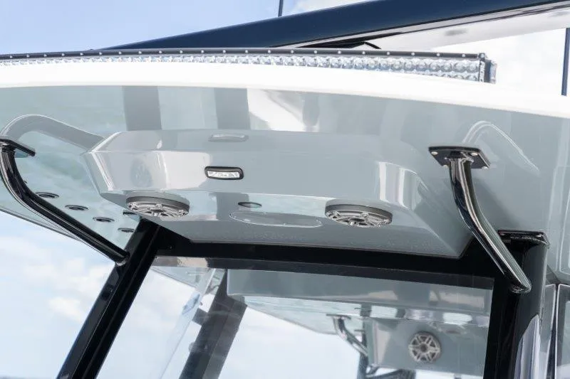  Yacht Photos Pics 2025 Invincible 46 Catamaran helm detail with modern design and sleek features.