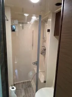 Flot D'amour Xx Yacht Photos Pics Bathroom interior of 2014 Sea Ray 510 Sundancer yacht, featuring modern shower and fixtures.