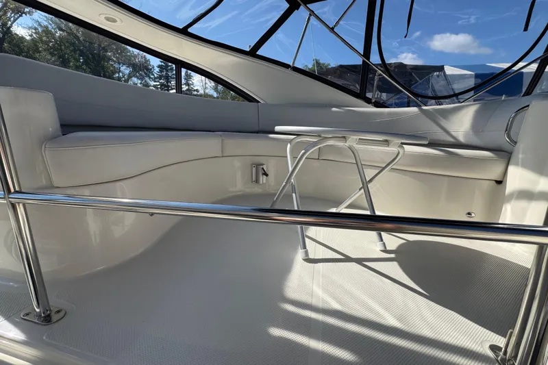 Old Hickory Yacht Photos Pics 2008 Meridian 391 Sedan interior with sleek seating and modern design.