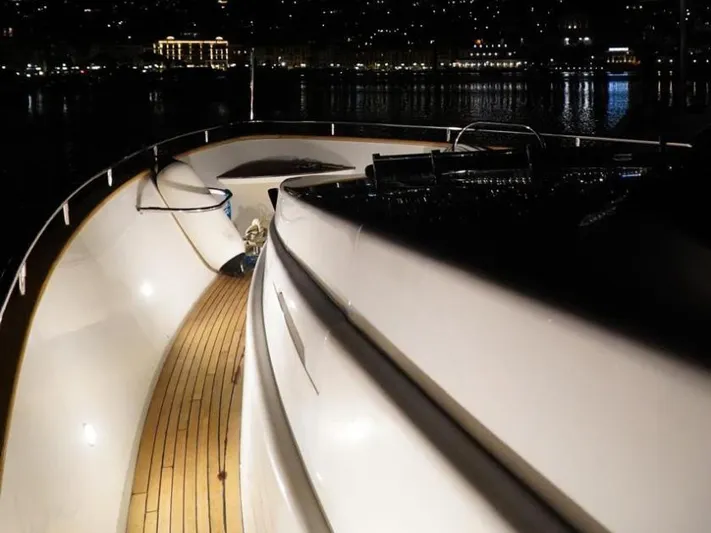  Yacht Photos Pics Luxurious Horizon Elegance 90 Mega yacht deck at night, 2008 model.