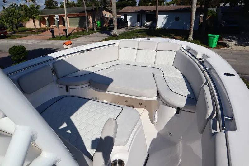  Yacht Photos Pics 2022 Sea Fox 288 Commander boat with spacious seating area and modern design.